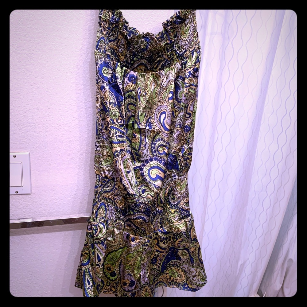 Silky strapless romper